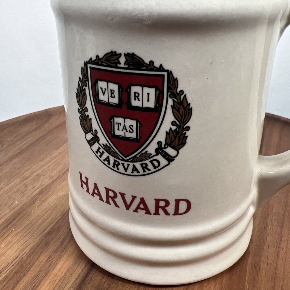 Vintage Harvard University Crimson VE RI TAS Off-White Gold W. C. Bunting Co Mug - Picture 8 of 13